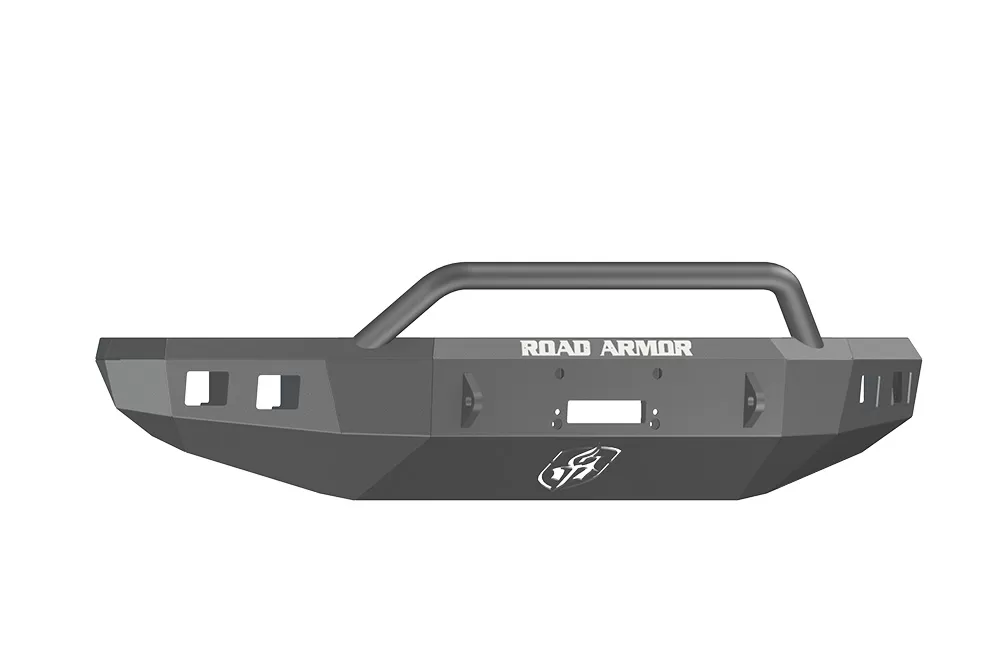 TOYOTA Front Winch Bumper Square Light Ports TUNDRA 14-18 BLACK Pre-Runner Guard Road Armor Stealth Series - 914R4B
