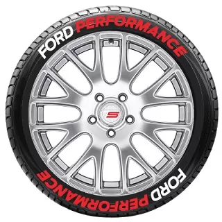 Tire Stickers Permanent Raised Rubber Lettering 'Ford Performance' Logo - 8 of each -   14"-16" - 1.25" - WHITE - FRDPERF-1416-125-4-W