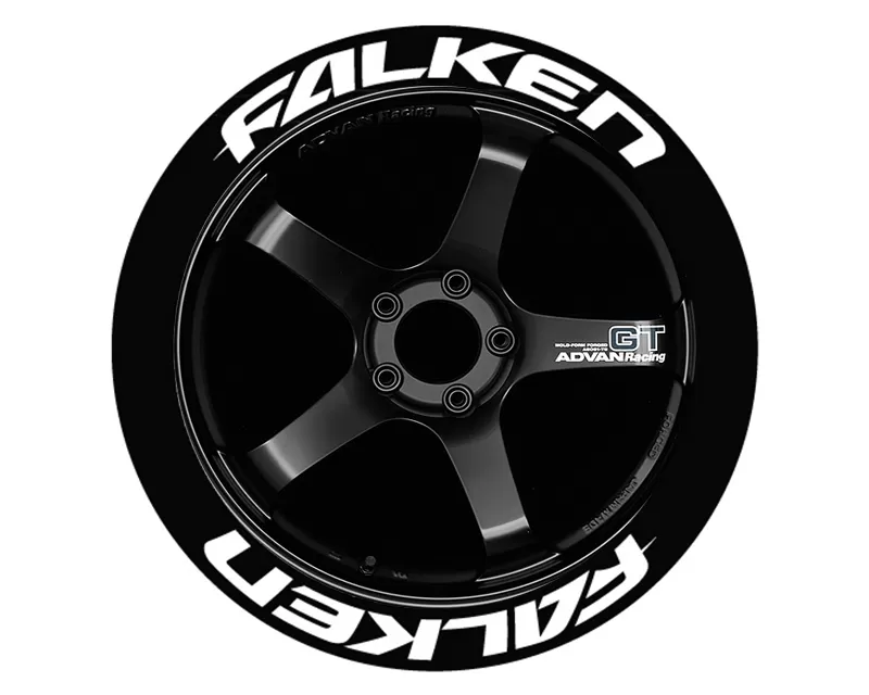 Tire Stickers Permanent Raised Rubber Lettering 'Falken' - 4 Of Each - 14"-16" - 1.5" - Green - FAL-1416-15-4-G