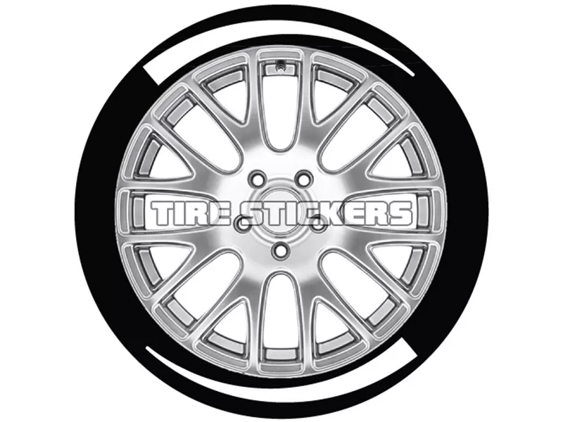 Tire Stickers Permanent Raised Rubber Lettering 'Flares' - 4 Of Each - 17"-18" - 1" - White - FLARE-1718-1-4-W