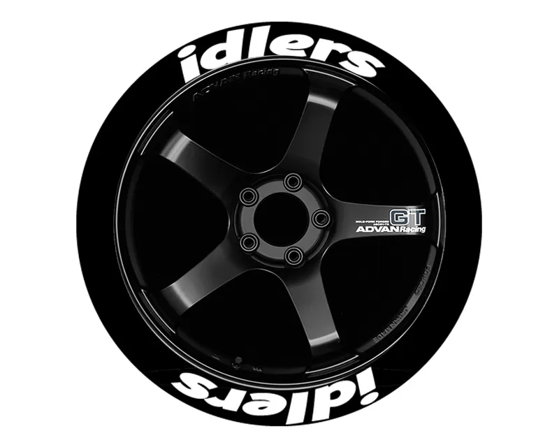 Tire Stickers Permanent Raised Rubber Lettering Idlers' - 8 Of Each - 14"-16" - 1.5" - White - IDLRS-1416-15-4-W