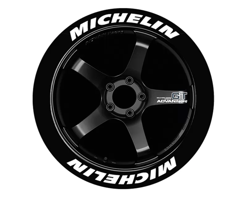 Tire Stickers Permanent Raised Rubber Lettering 'Michelin' Set of 8 - MIC-1416-15-8-W