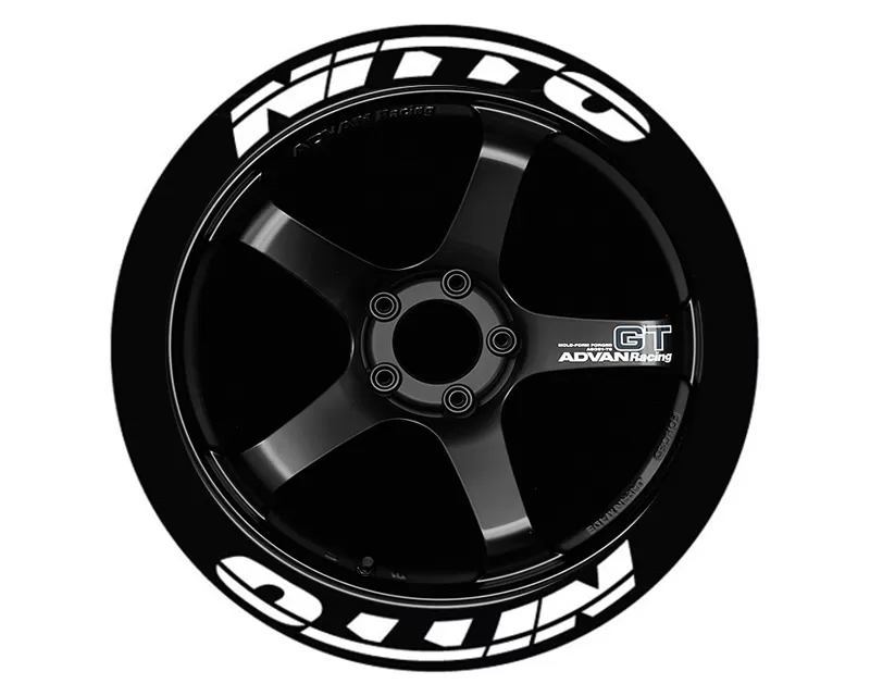 Tire Stickers Permanent Raised Rubber Lettering 'Nitto' - 8 Of Each - 14"-16" - 1.5" - Red - NIT-1416-15-8-R