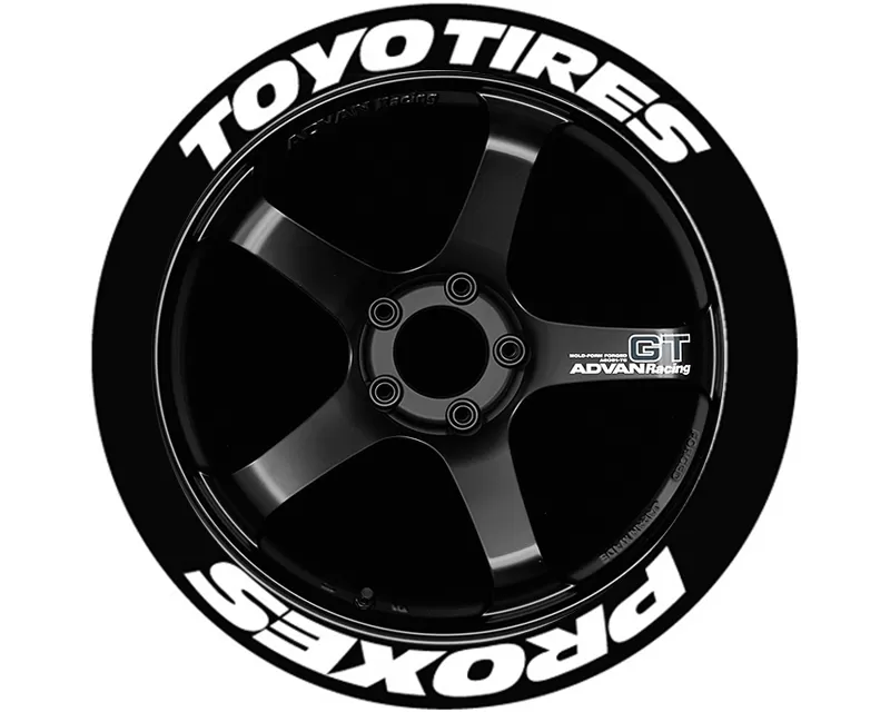 Tire Stickers Blue 'Toyo Tires Proxes' Permanent Raised Rubber Lettering Set of 4 - 17"-18" - 1 - TOYPRO-1718-1-4-B