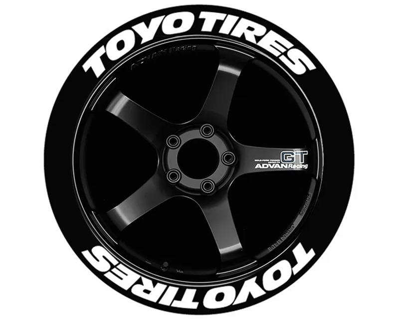 Tire Stickers 'Toyo Tires' Permanent Raised Rubber Lettering - TS-TOYO-RR