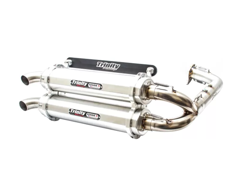 Trinity Racing Stage 5 Dual Full Exhaust System W/ Brushed Mufflers Polaris 2016-2020 - TR-4153D