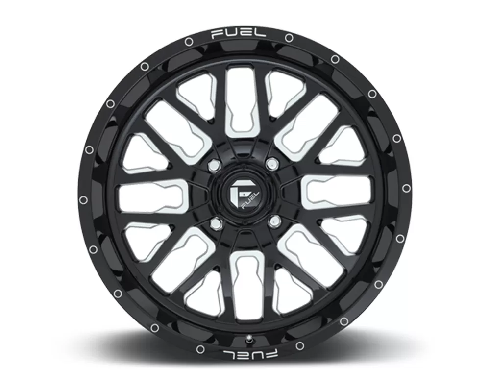 Fuel UTV D611 Stroke Gloss Black & Milled 1-Piece Cast Wheel 20x7 4x156 13mm - D6112070A544