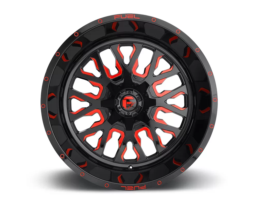 Fuel D612 Stroke Gloss Black w/ Candy Red 1-Piece Cast Wheel 18x9 5x114.3|5x127 01mm - D61218902650