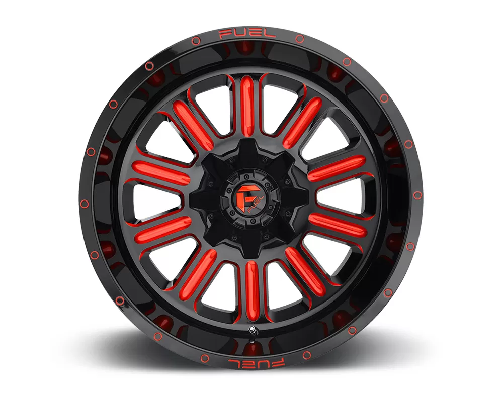 Fuel D621 Hardline Gloss Black w/ Candy Red 1-Piece Cast Wheel 20x9 5x114.3|5x127 01mm - D62120902650