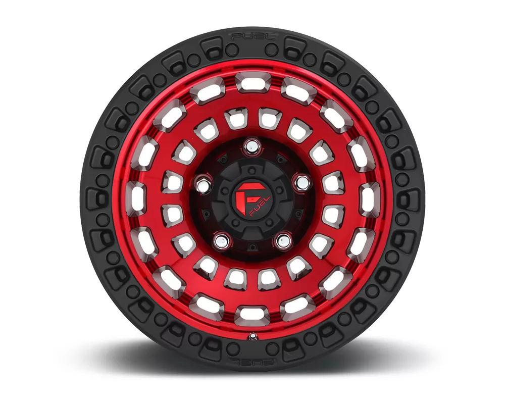 Fuel D632 Zephyr Candy Red w/ Matte Black Ring 1-Piece Cast Wheel 17x9 5x127 -12mm - D63217907545