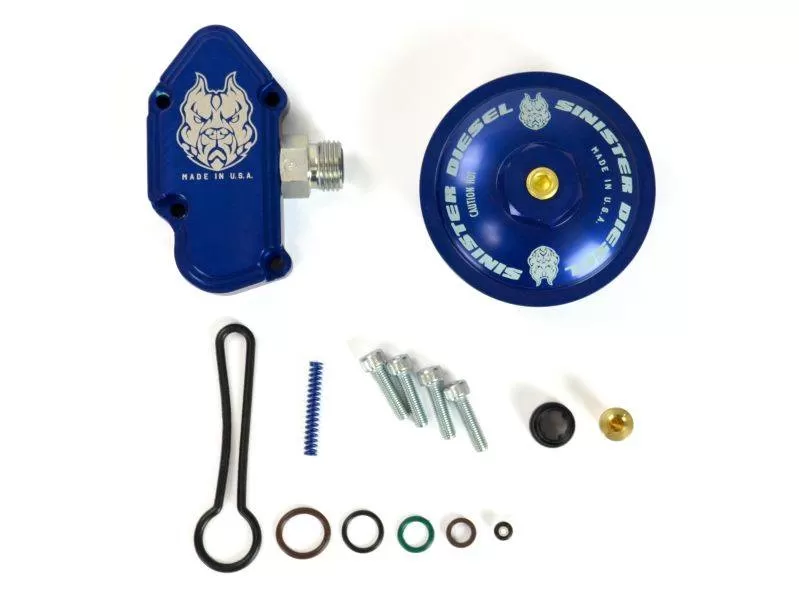 Sinister Diesel Blue Spring Kit and Fuel Filter Cap for 03-07 Ford 6.0L Ford 2003 6.0L V8 - SD-FUELBLK-6.0-FFC
