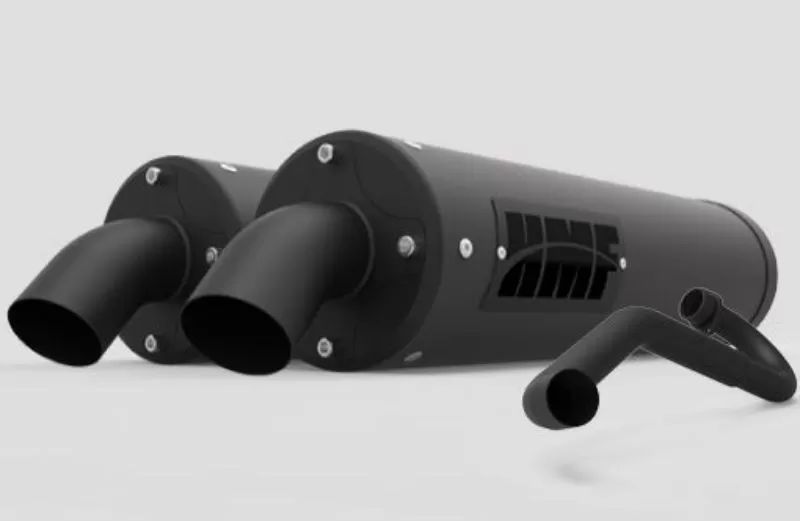 HMF Dual Full Turbo Back Titan Gun Metal BlackOut Quiet Exhaust Polaris RZR PRO XP 2020 - 53575A638795