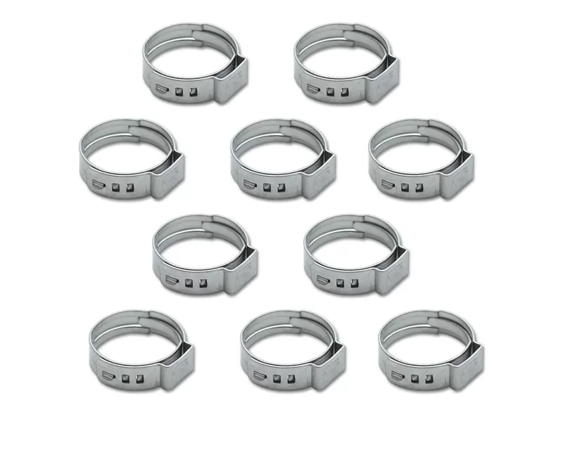Vibrant Performance 10 Pack of 12.8-15.3mm Stainless Steel Pinch Clamps - 12275