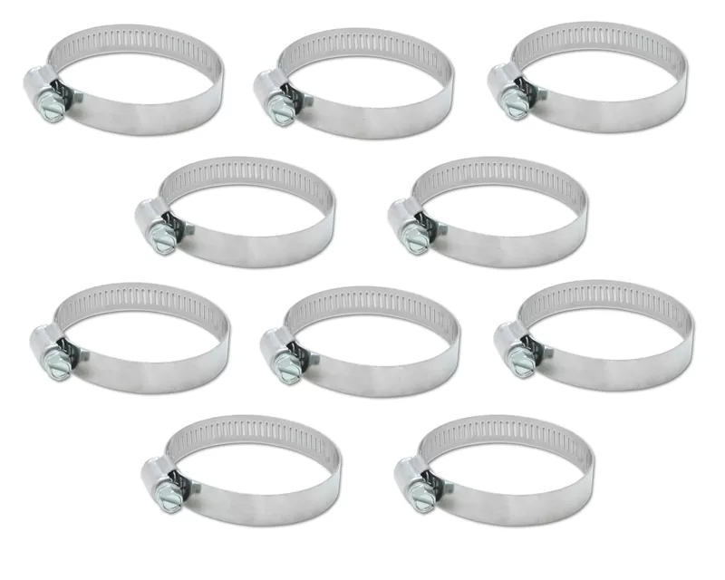 Vibrant Performance 10 Pack Stainless Steel 3.54"-4.49" Worm Gear Clamps - 12156