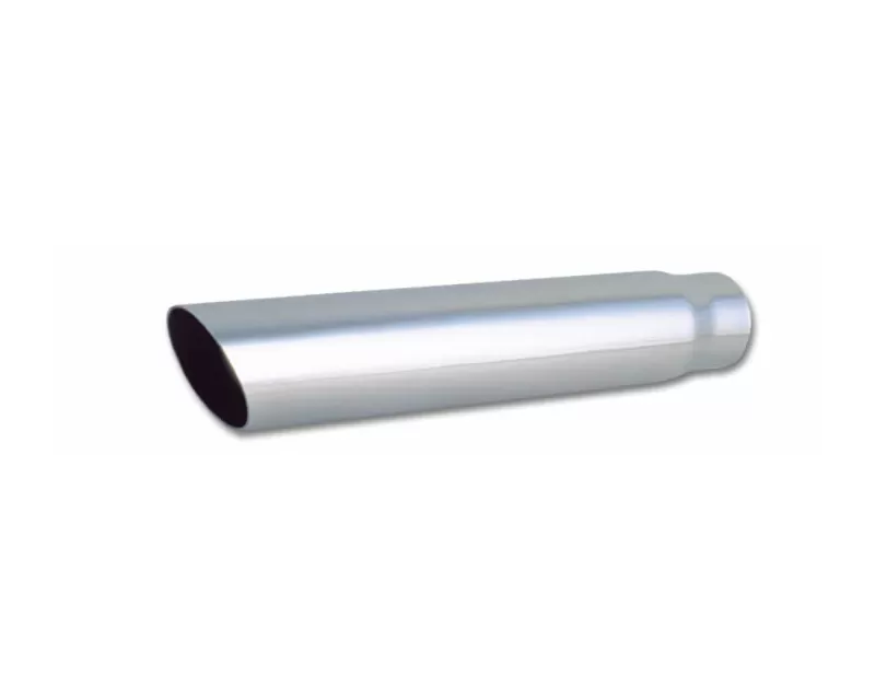 Vibrant Performance Polished 3" Round Single Walled Angle Cut Stainless Steel Bolt-On Exhaust Tip - 2.5" Inlet - 1551