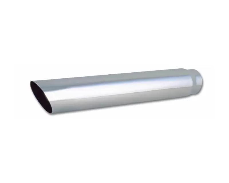 Vibrant Performance Polished 3.5" Round Single Walled Angle Cut Stainless Steel Bolt-On Exhaust Tip - 2.5" Inlet - 1554