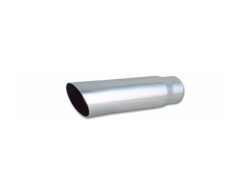 Vibrant Performance Polished 3" Round Single Walled Angle Cut Stainless Steel Bolt-On Exhaust Tip - 2.25" Inlet - 1558