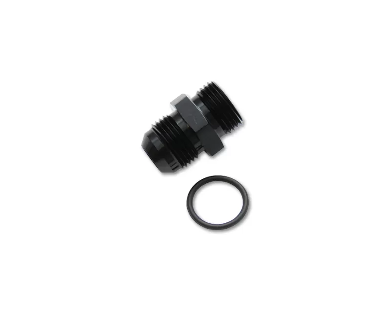 Vibrant Performance Anodized Black -10AN Flare to -6AN Straight Cut Adapter Fitting with O-Ring - 16834