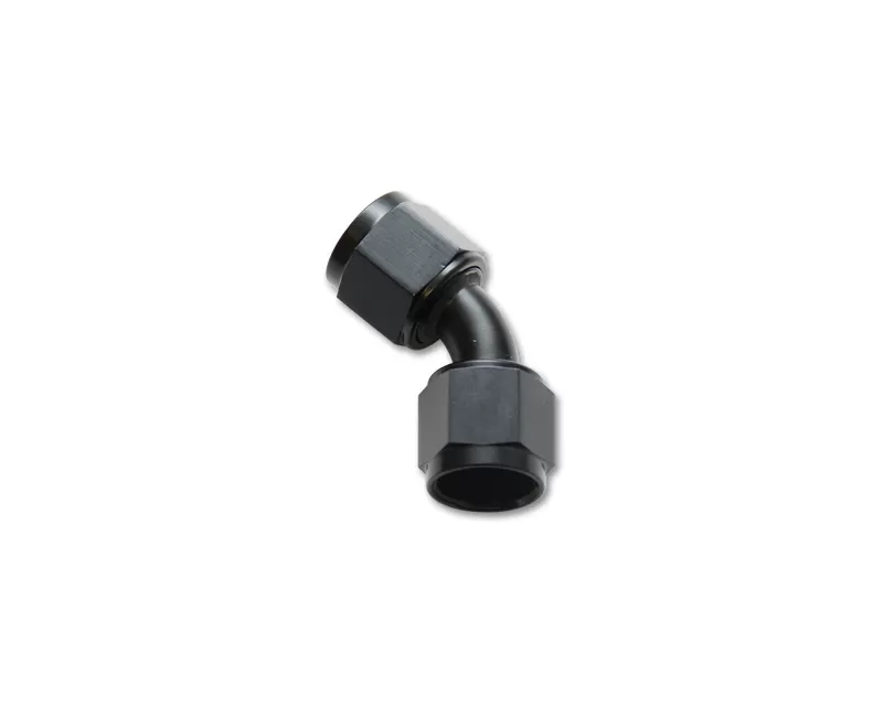 Vibrant Performance Anodized Black -8AN Female to Female 45 Degree Union Adapter - 10713
