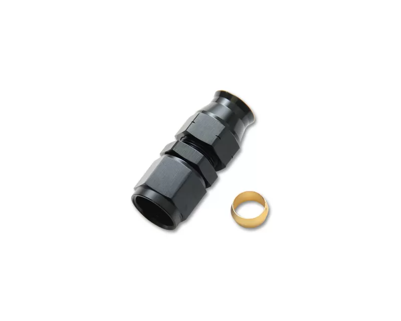 Vibrant Performance Anodized Black -6AN Female to 5/16" Tube Adapter Fitting with Brass Olive Insert - 16445