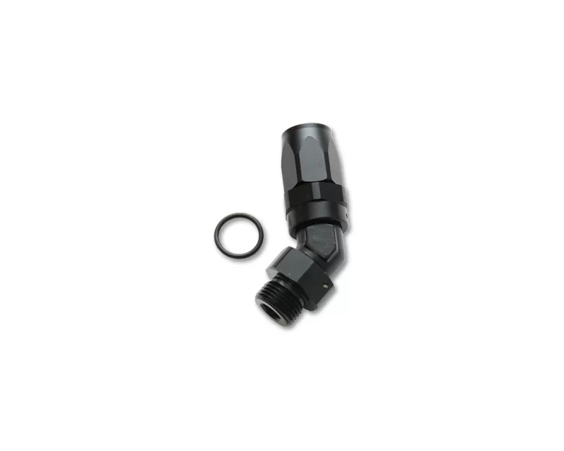Vibrant Performance Anodized Black -10AN Hose End to 3/4-16 SAE 45 Degree Hose End Fitting - 24407