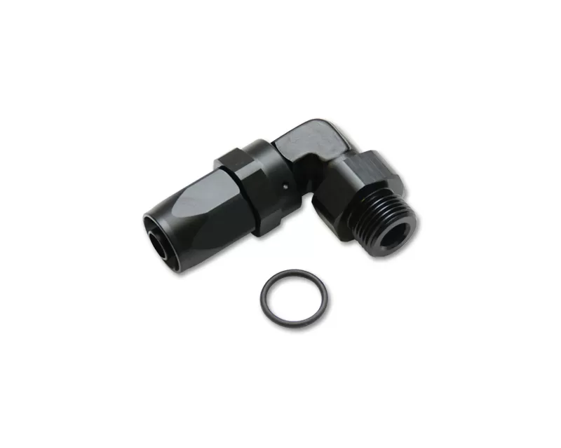Vibrant Performance Anodized Black -10AN Hose End to 1 1/6-12 SAE 90 Degree Hose End Fitting - 24909