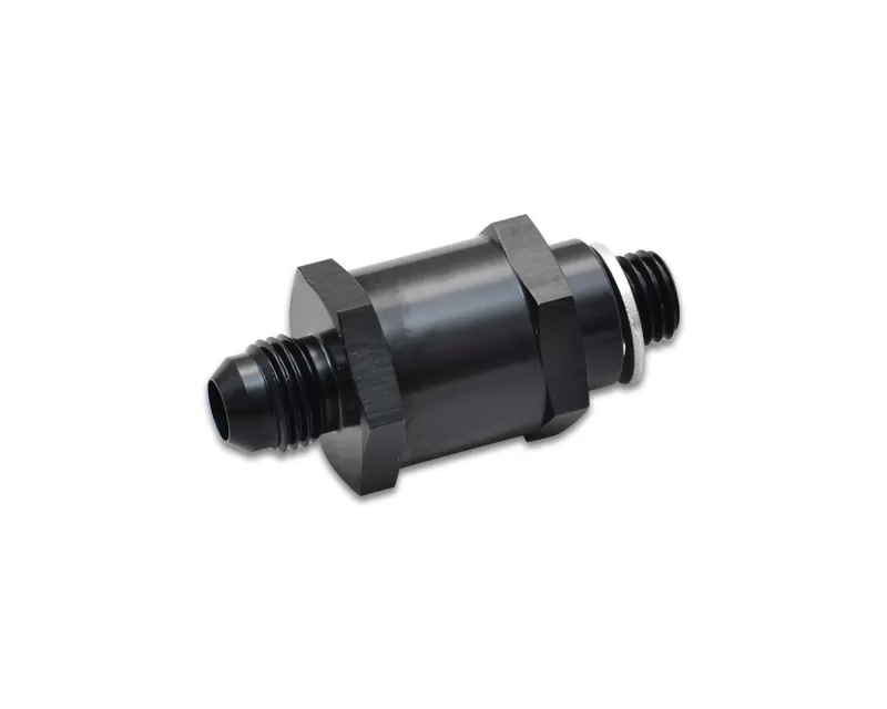 Vibrant Performance Anodized Black -8AN Male Flare to M12 x 1.5 Fuel Pump Check Valve - 11199