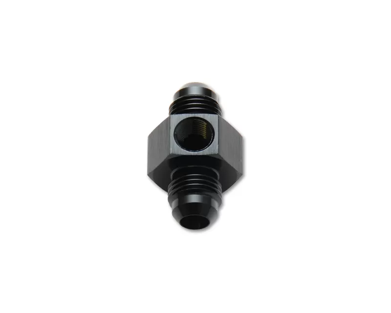 Vibrant Performance Anodized Black -10AN Male to Male Union Adapter Fitting with 1/8" NPT Port - 16480