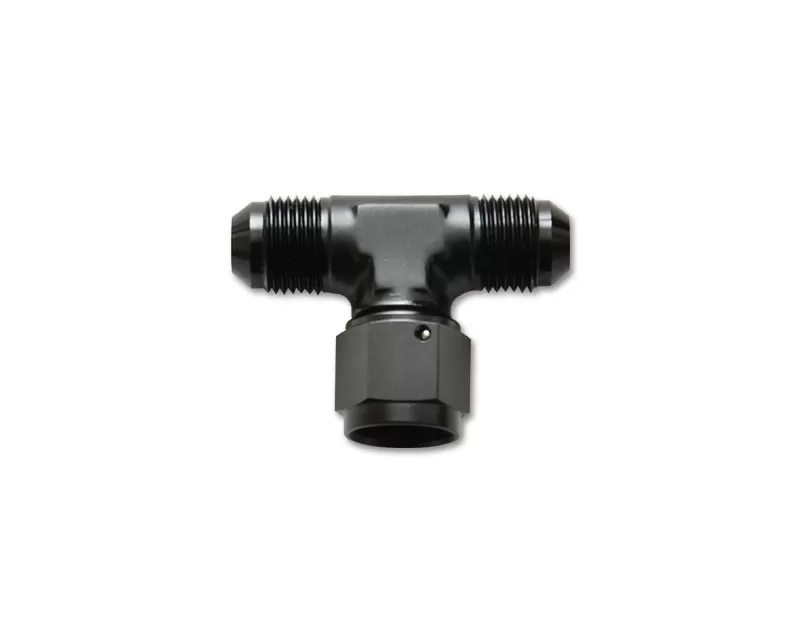 Vibrant Performance Anodized Black -3AN Tee Fitting with Female AN Swivel On Side Adapter Fitting - 10790