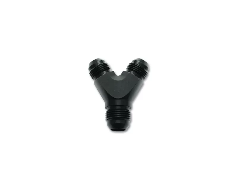 Vibrant Performance Anodized Black -8AN Inlet to Dual -8AN Outlet Y Adapter Fitting - 10808
