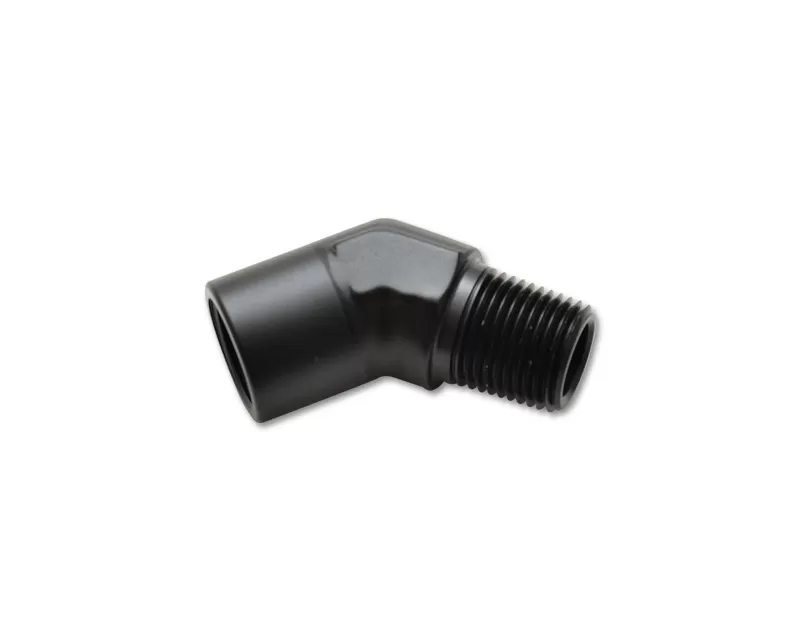 Vibrant Performance Anodized Black 1/2" NPT Female to Male 45 Degree Pipe Adapter Fitting - 11333