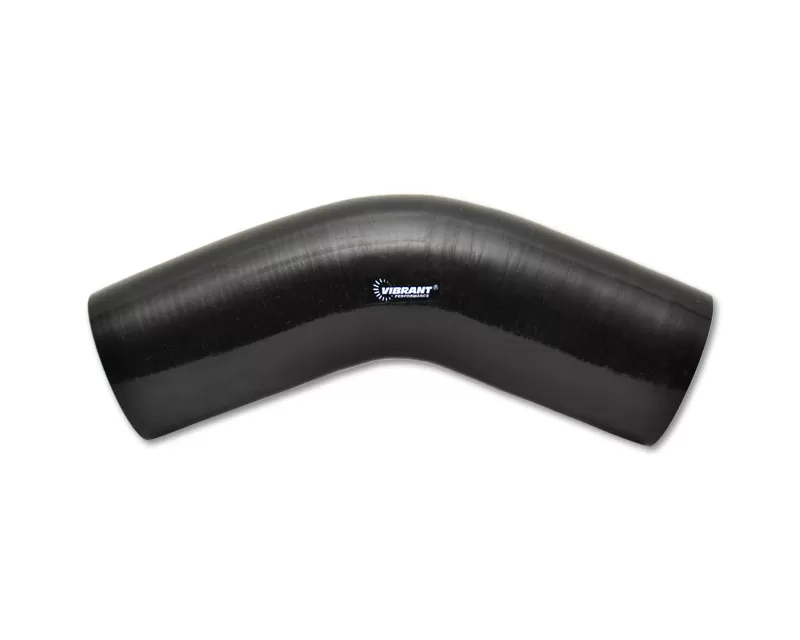 Vibrant Performance Gloss Black 4 Ply Aramid Reinforced Silicone 45 degree Elbow 4.5" I.D. and 4.25" Long - 2758