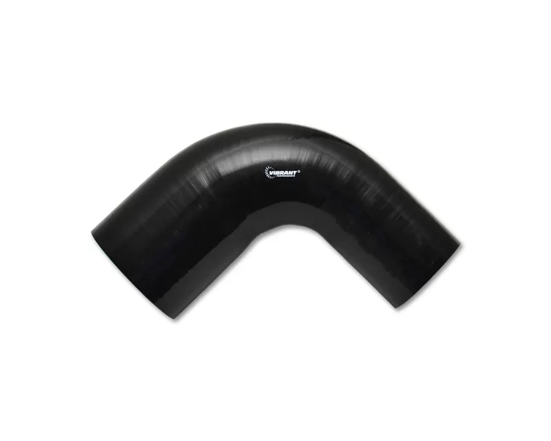 Vibrant Performance Gloss Black 4 Ply Aramid Reinforced Silicone 90 Degree Reducer Elbow 3" to 4" I.D. and 4" Long - 2785
