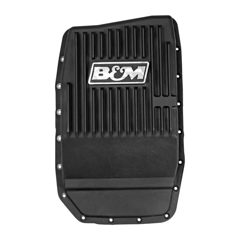 B&M Cast Aluminum Transmission Pan for Ford 6R80 - Black Anodized Ford Automatic - 70394