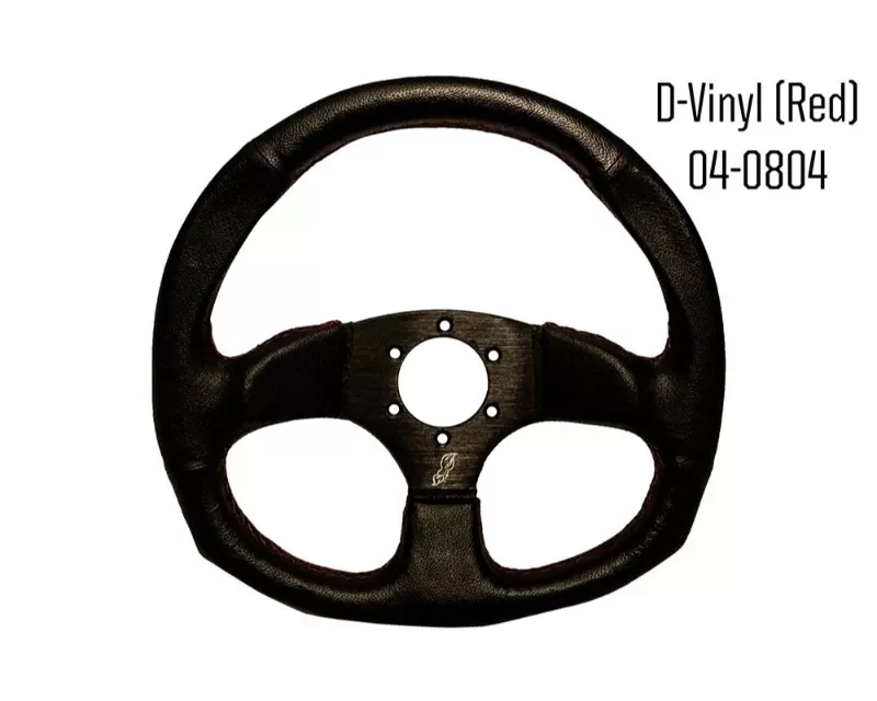 DragonFire D Shaped UTV Steering Wheel Vinyl Black - 04-0004