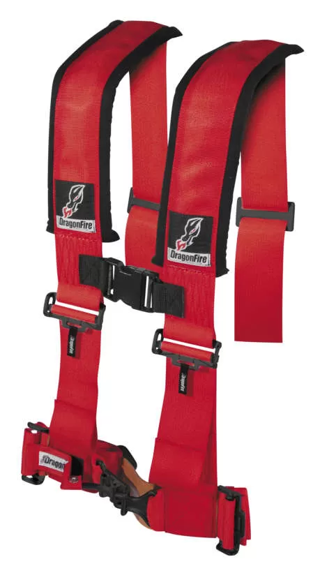 DragonFire H-Style 4-Point  3" Harness Red - 14-0042