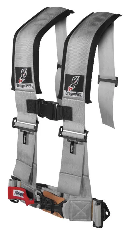DragonFire H-Style 4-Point 3 Inch Harness Grey - 14-0044