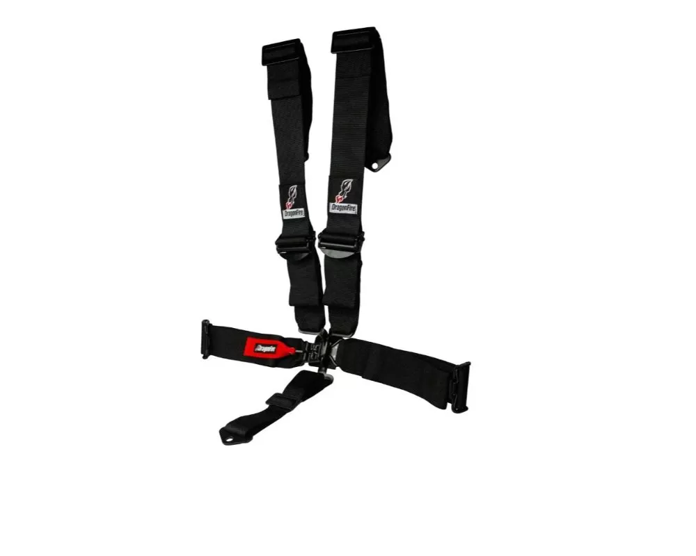 DragonFire 3" Black Race Approved 5-Point Harness - No Pads - 14-0804