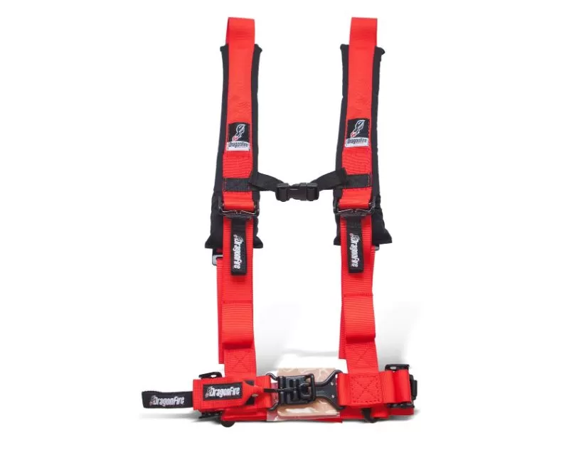 DragonFire 2" H-Style 4-Point UTV Harness Sewn In Red - 14-0026