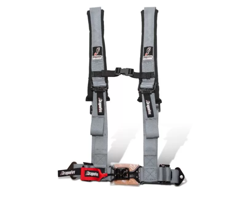 DragonFire 2" H-Style 4-Point UTV Harness Sewn In Gray - 14-0028