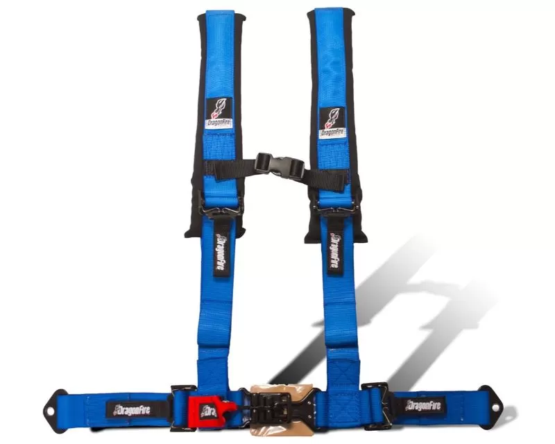 DragonFire 2" H-Style 4-Point UTV Harness Sewn In Blue - 14-0039