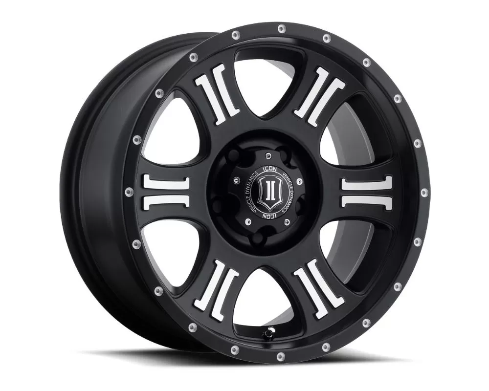 Icon Alloys Shield Wheels 20x9 5x150 16mm Black w/ Machined Logo - 1020905556MB