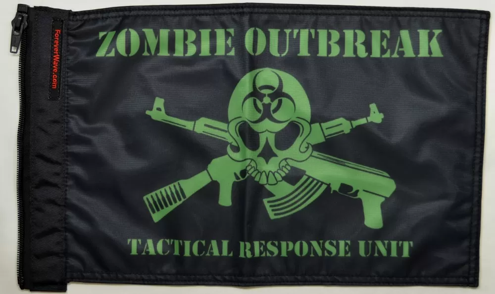 Forever Wave Zombie Outbreak Tactical Response Unit Flag - 5203