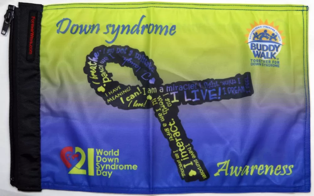 Forever Wave Down syndrome Awareness Flag - 5213