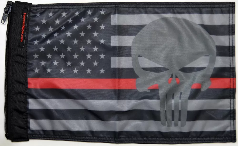 Forever Wave USA Subdued Thin Red Line Punisher Flag - 5272