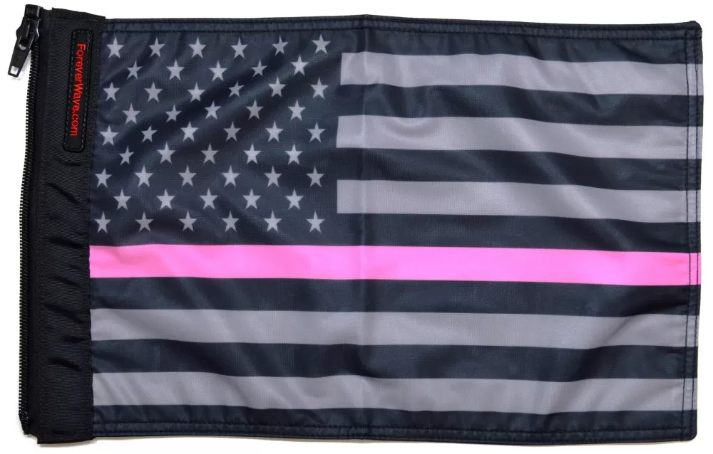 Forever Wave USA Subdued Thin Pink Line Flag - 5276