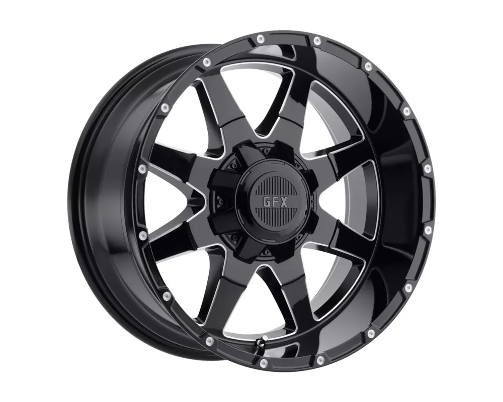 G-FX Wheels TR12 Gloss Black Milled Wheel 20x9 5x114.3/127 12mm - T12 290-5008-12 GBM