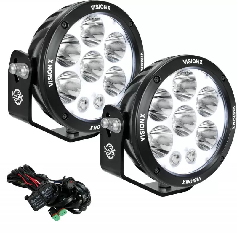 Vision X Lighting Pair 6.7? ADV LED Light Cannon Series With Amber Halo - 1236216