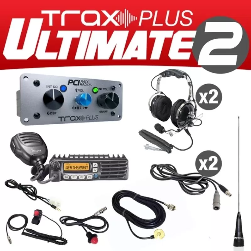 PCI Race Radios Trax Plus Ulitmate 2 Seat Bluetooth with Headsets On-Board Intercom - 2577