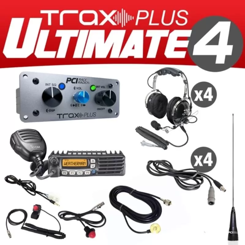 PCI Race Radios Trax Plus Ultimate 4 Seat Bluetooth and DSP with Headsets On-Board Intercom - 2580